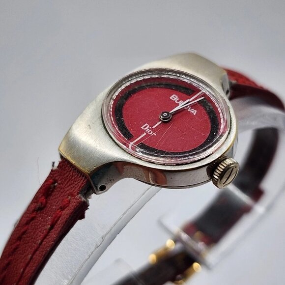 Christian Dior Watch Collaboration Vintage 1970s Ladies Reference 861913 Red - Picture 3 of 13